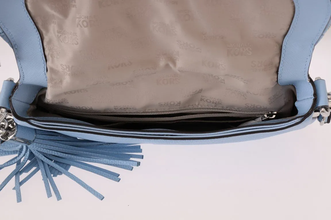 Blue BEDFORD Pebbled Leather Shoulder Bag