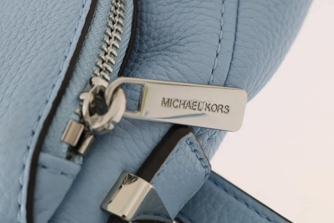 Blue BEDFORD Pebbled Leather Shoulder Bag
