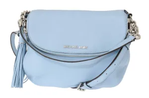Blue BEDFORD Pebbled Leather Shoulder Bag