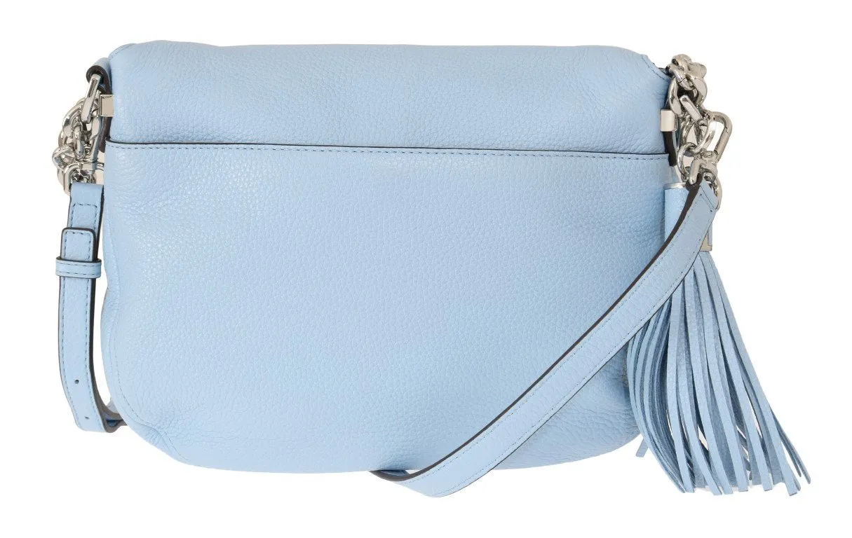 Blue BEDFORD Pebbled Leather Shoulder Bag