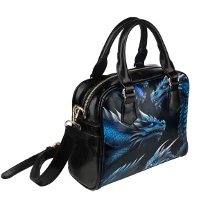 Blue Fire Dragons Purse Bowler Shoulder Bag