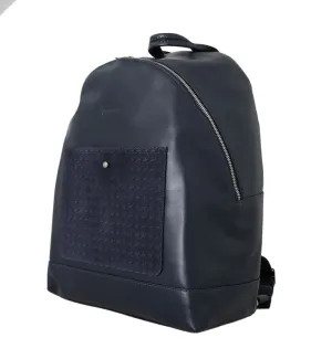 Blue Leather Backpack Bag
