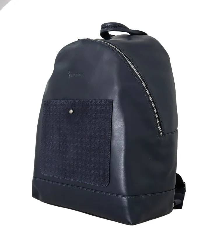 Blue Leather Backpack Bag