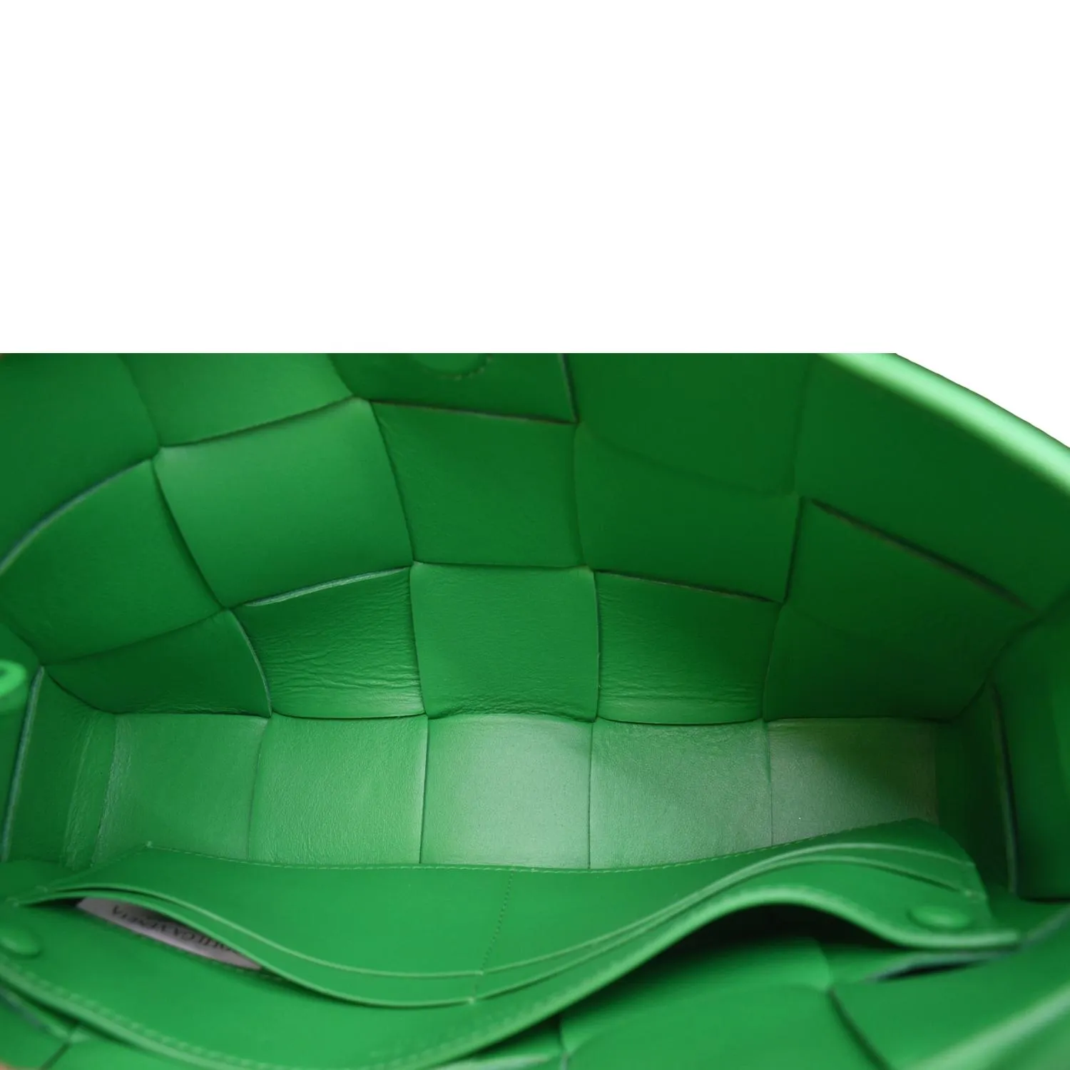 BOTTEGA VENETA Cassette Lambskin Satchel Bag Parakeet
