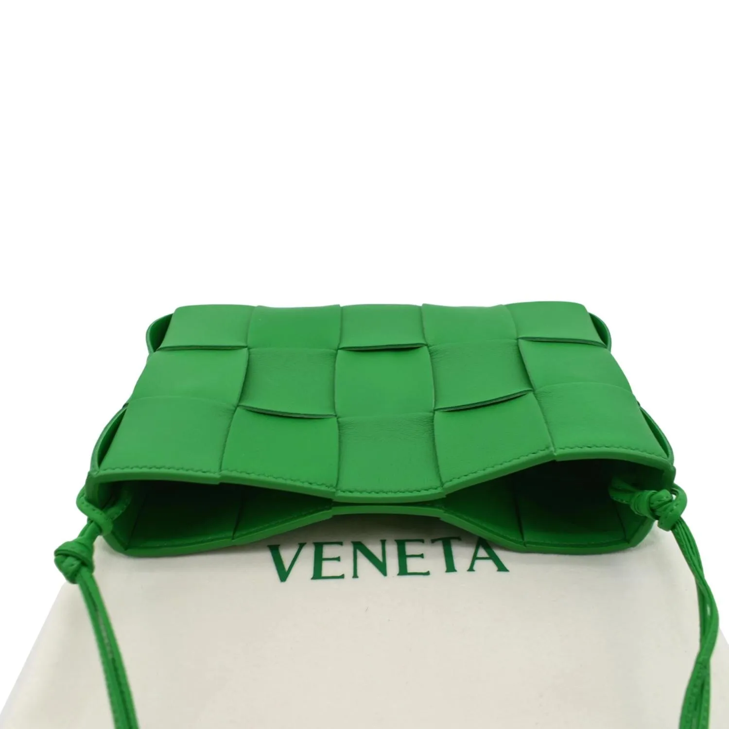 BOTTEGA VENETA Cassette Lambskin Satchel Bag Parakeet
