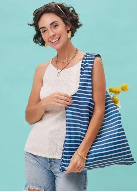 Breton Stripe Navy Blu Bag