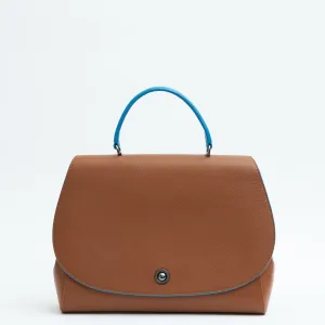 briffani jut interchangeable flap satchel - sky pecan