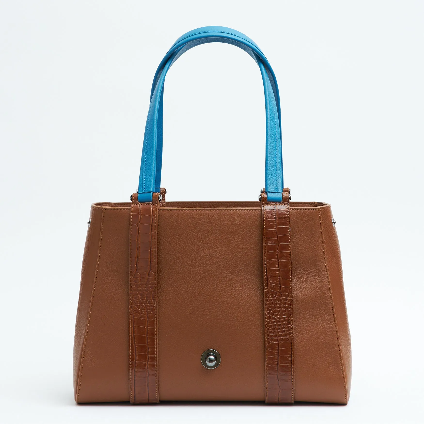 briffani orbit interchangeable strap tote - sky pecan