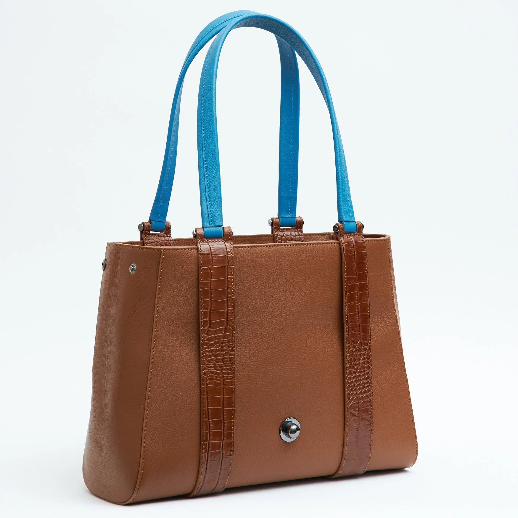 briffani orbit interchangeable strap tote - sky pecan