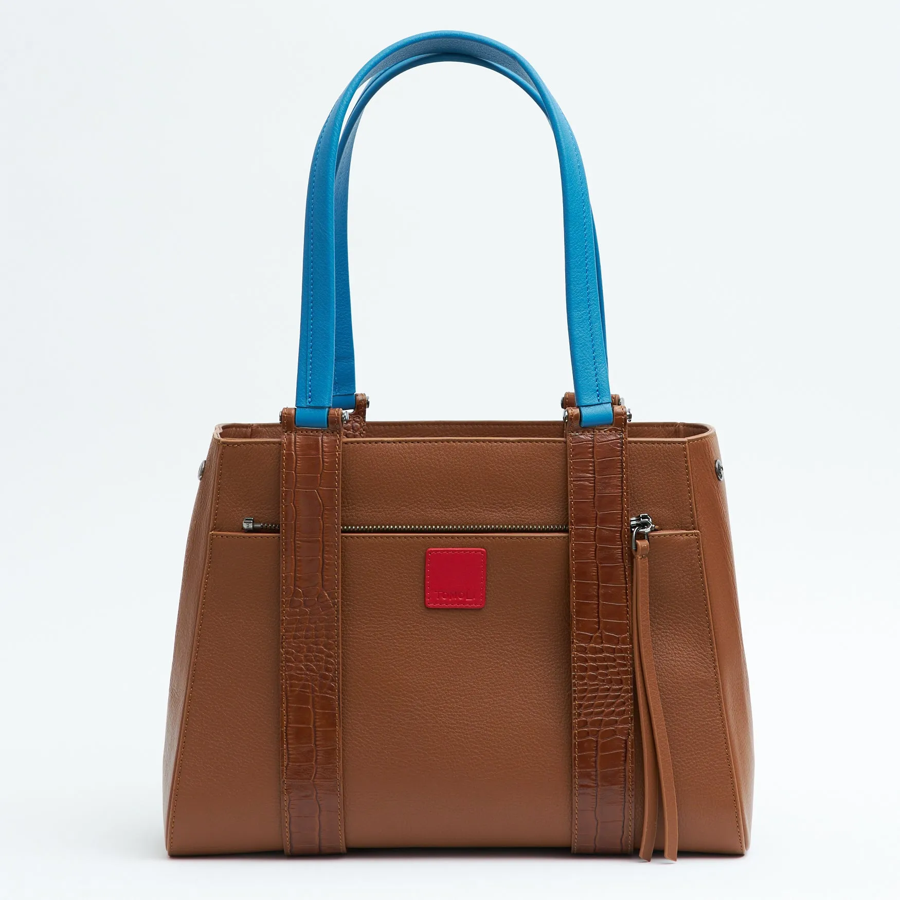 briffani orbit interchangeable strap tote - sky pecan
