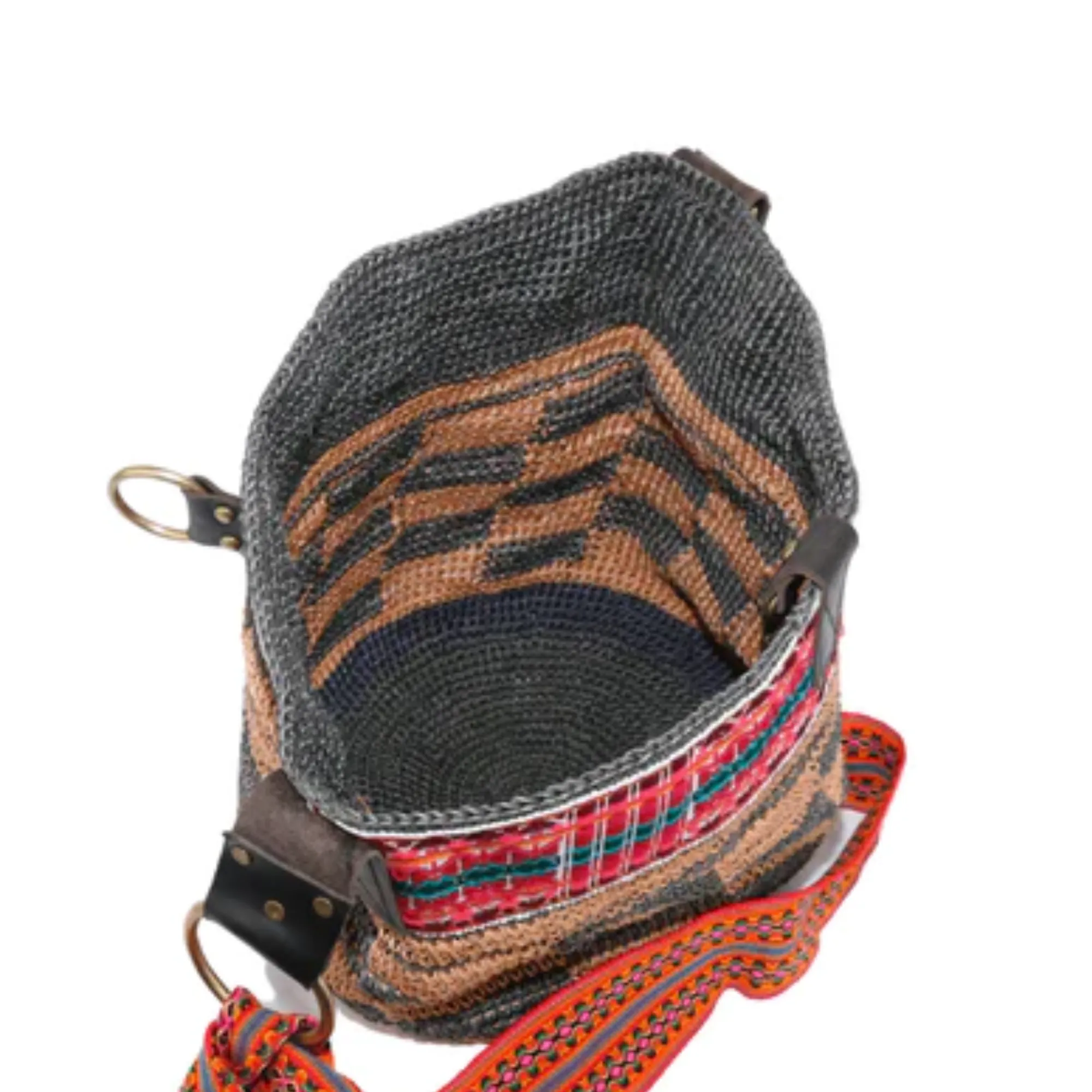 Brown Square Shaped Ethnic Bag Handwoven Bag