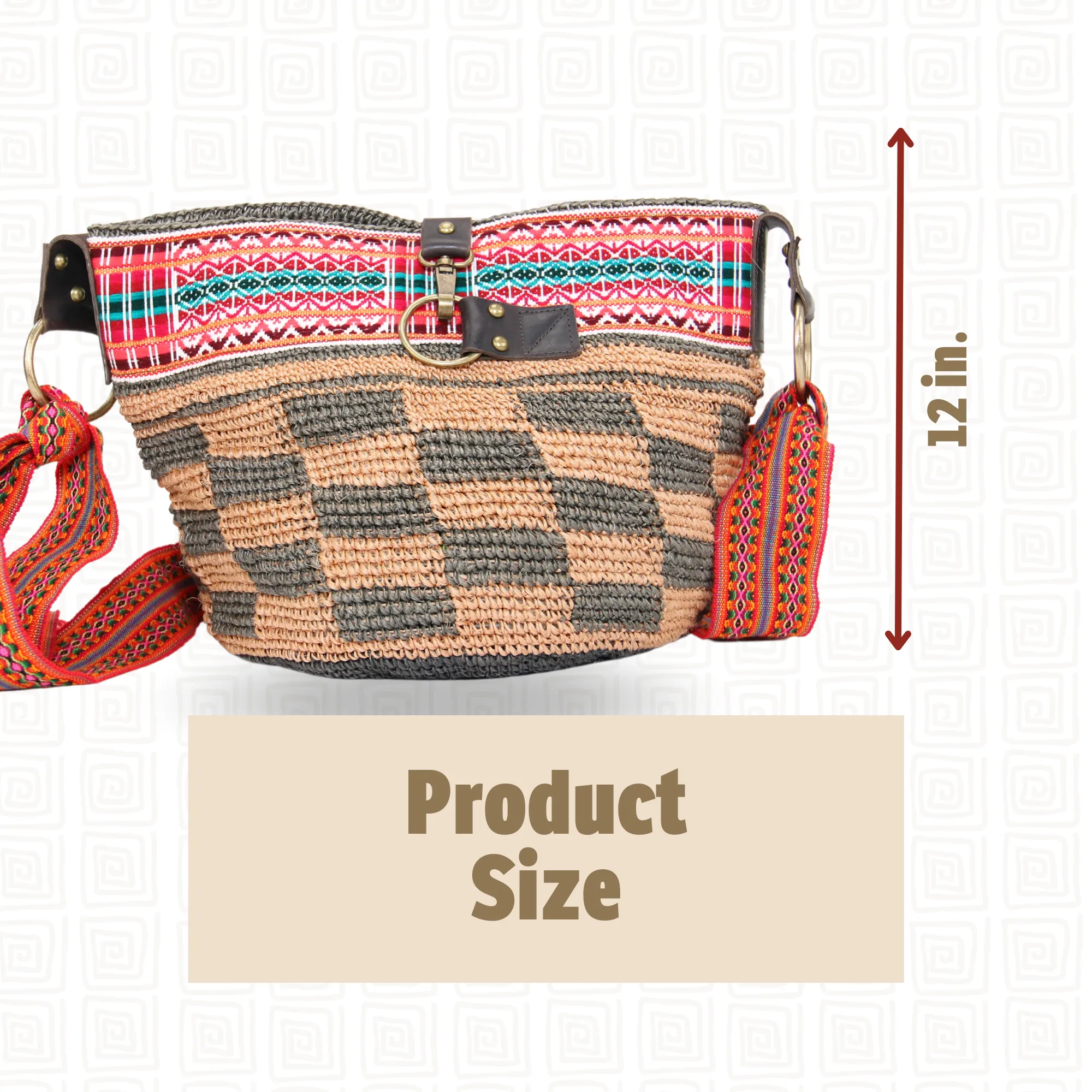 Brown Square Shaped Ethnic Bag Handwoven Bag