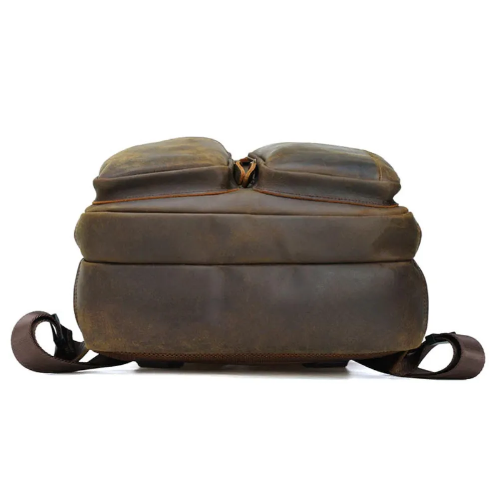 ﻿Brown Travel Leather Backpack