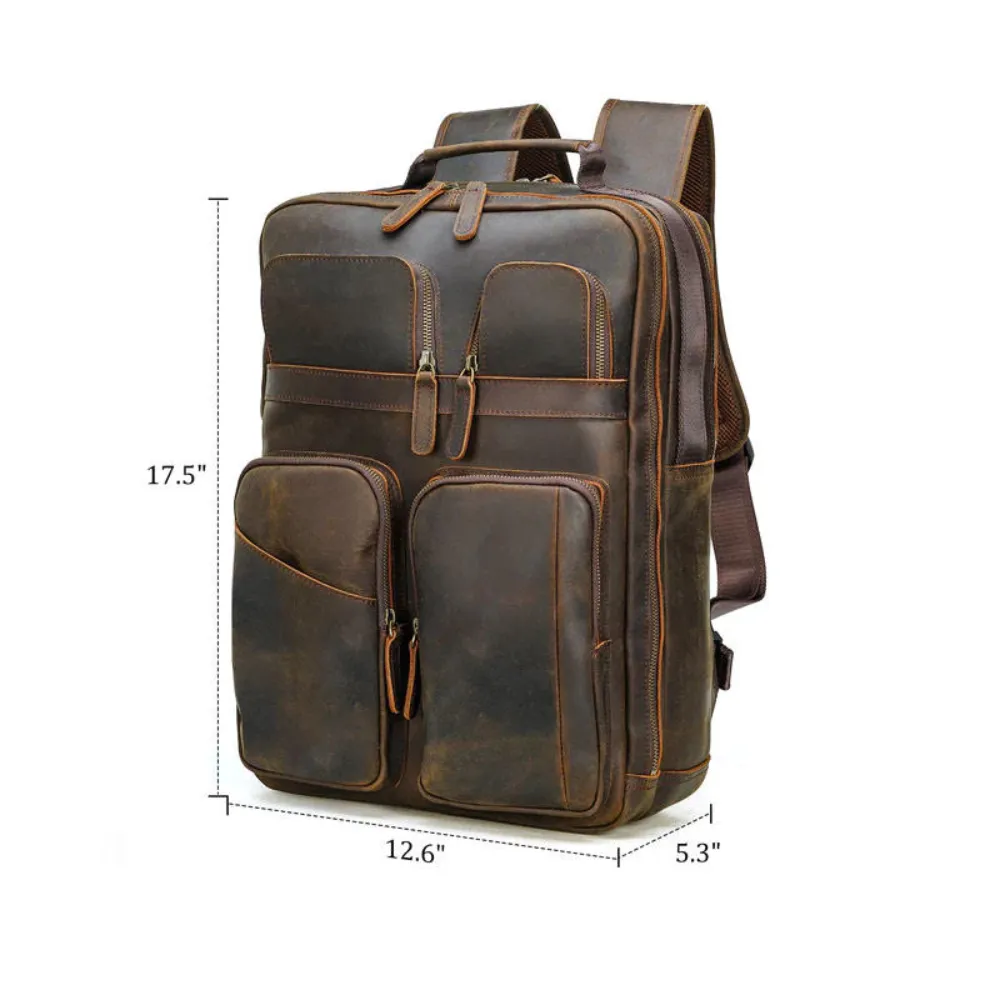 ﻿Brown Travel Leather Backpack