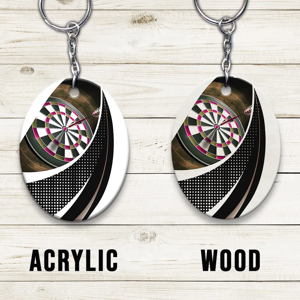 Bullseye Dartboard Brown Keychain Viking And Darts For Dart Team Player