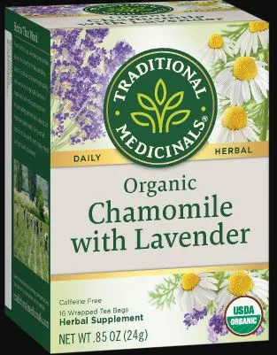 [Bundle Of 4] Traditional Medicinals Organic Chamomile with Lavender, 16 bags Exp: 08/26