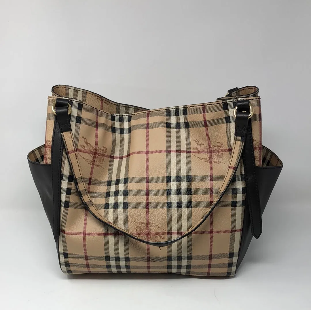 Burberry Haymarket Small Canterbury Tote Bag