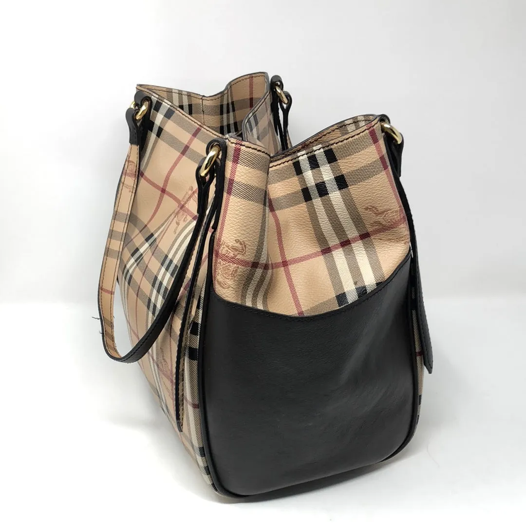 Burberry Haymarket Small Canterbury Tote Bag