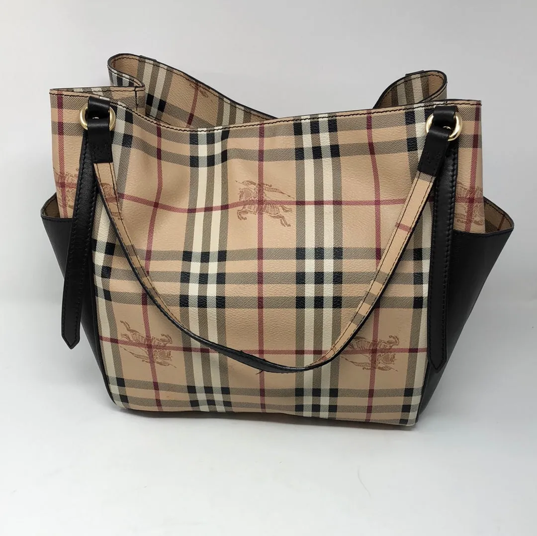 Burberry Haymarket Small Canterbury Tote Bag