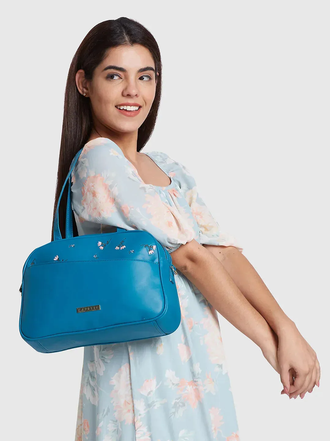 Caprese Adah Large Teal Satchel Bag