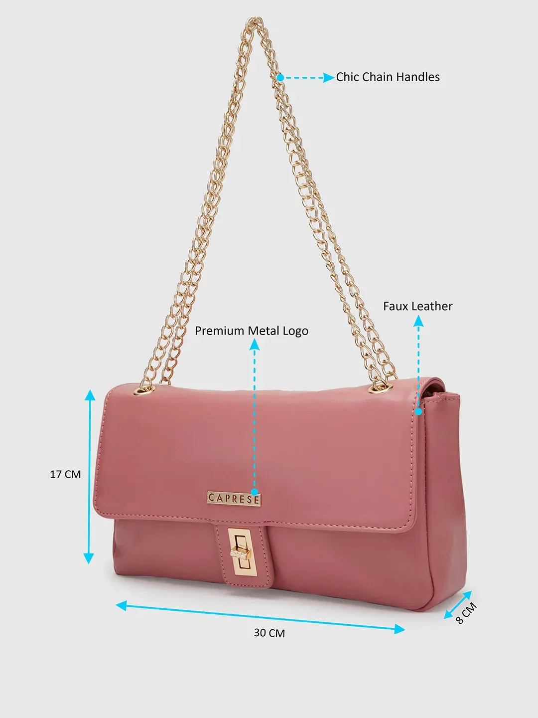 Caprese Darina Medium Soft Pink Satchel Bag