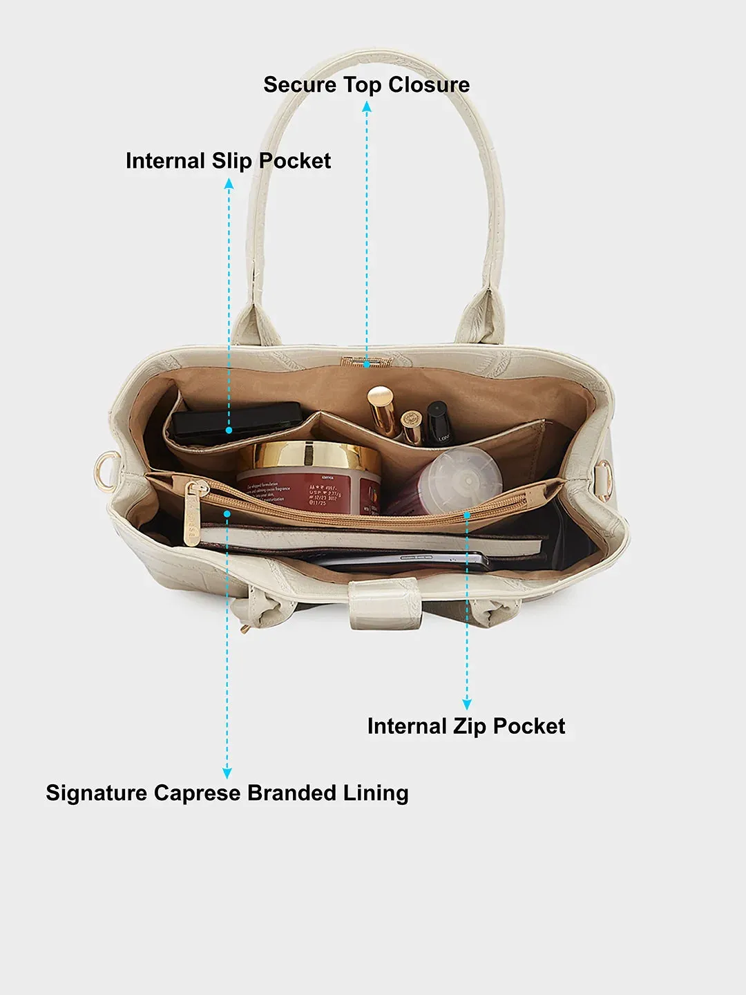 Caprese Mink Small Beige Satchel Bag