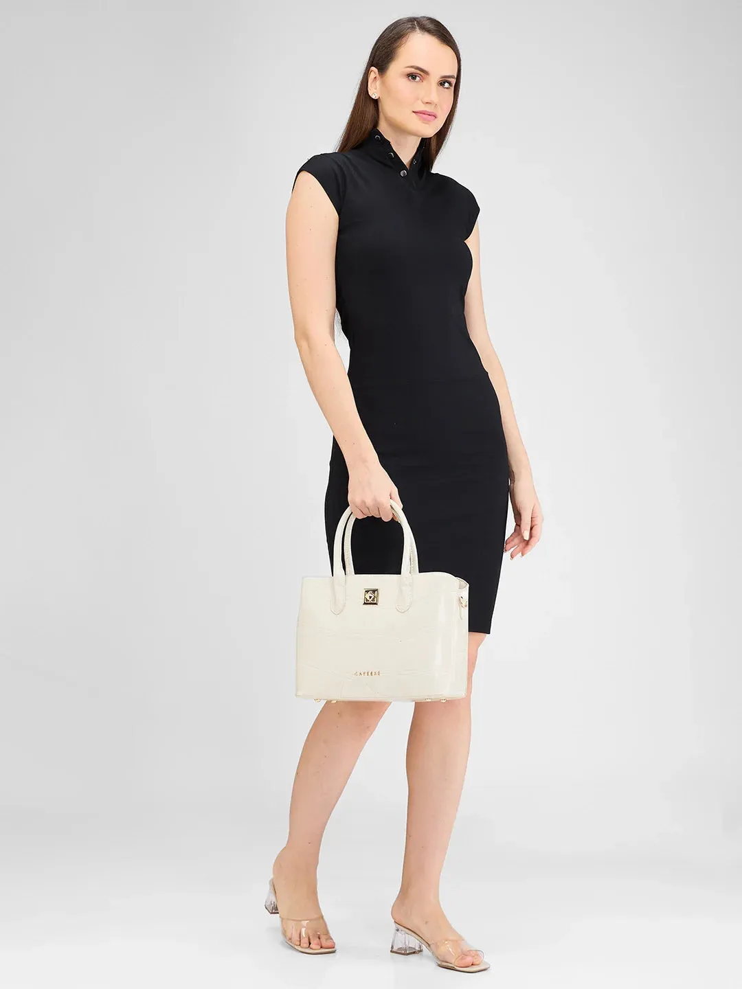 Caprese Mink Small Beige Satchel Bag