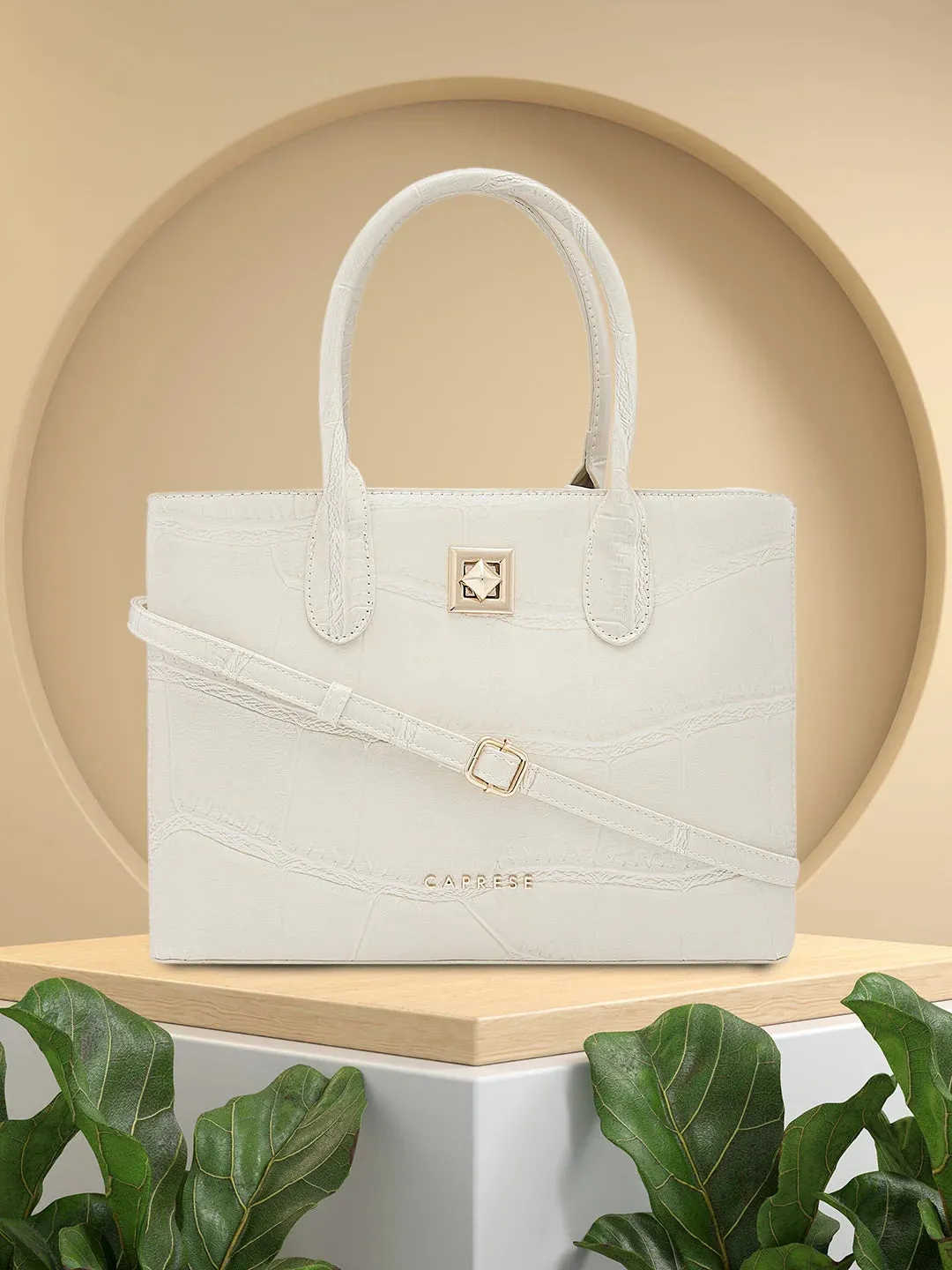 Caprese Mink Small Beige Satchel Bag