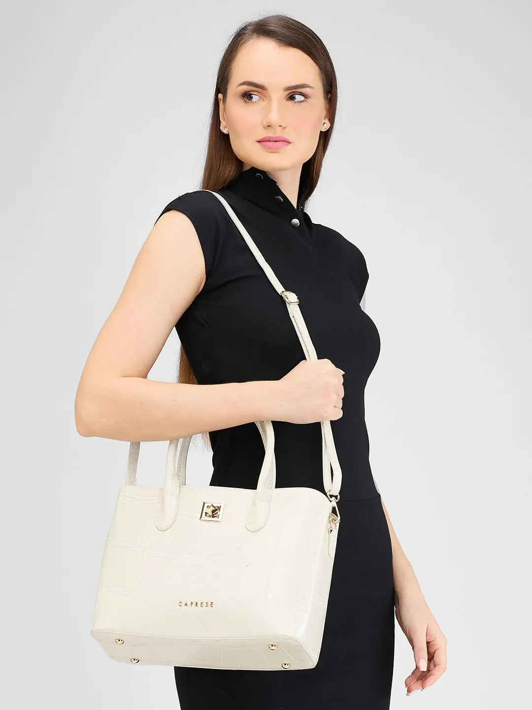 Caprese Mink Small Beige Satchel Bag