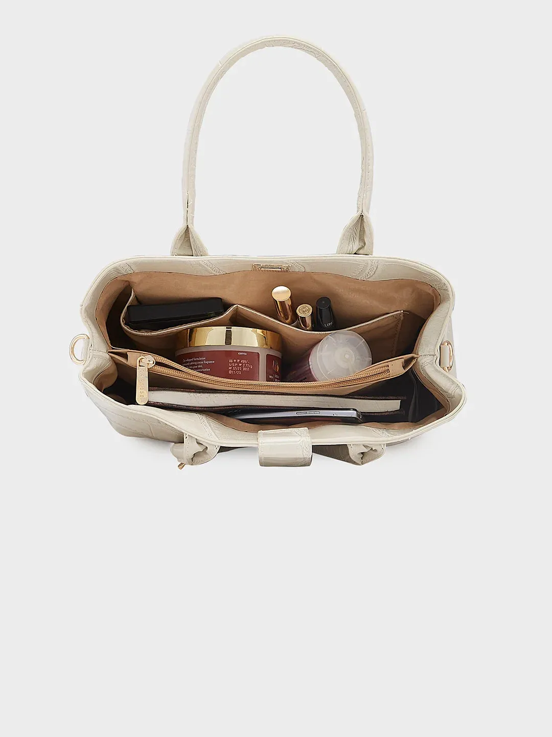 Caprese Mink Small Beige Satchel Bag