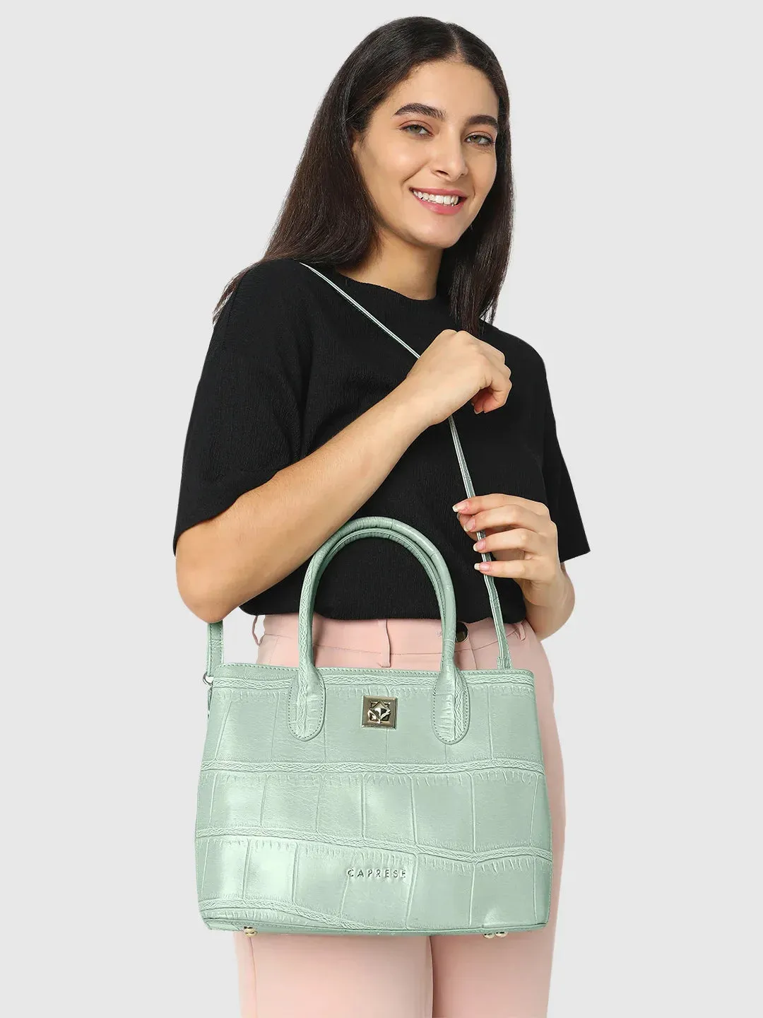 Caprese Mink Small Mint Satchel Bag