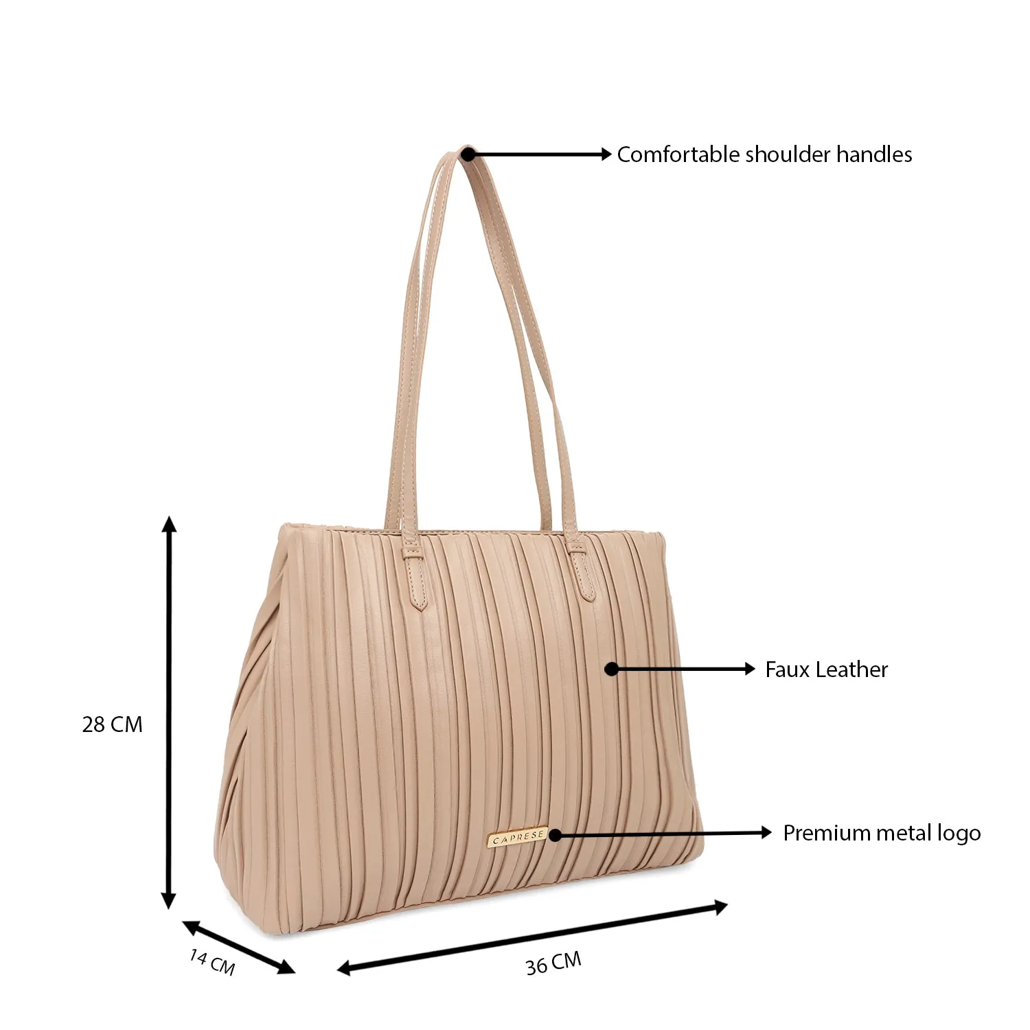 Caprese Olena Large Dull Pink Satchel Bag