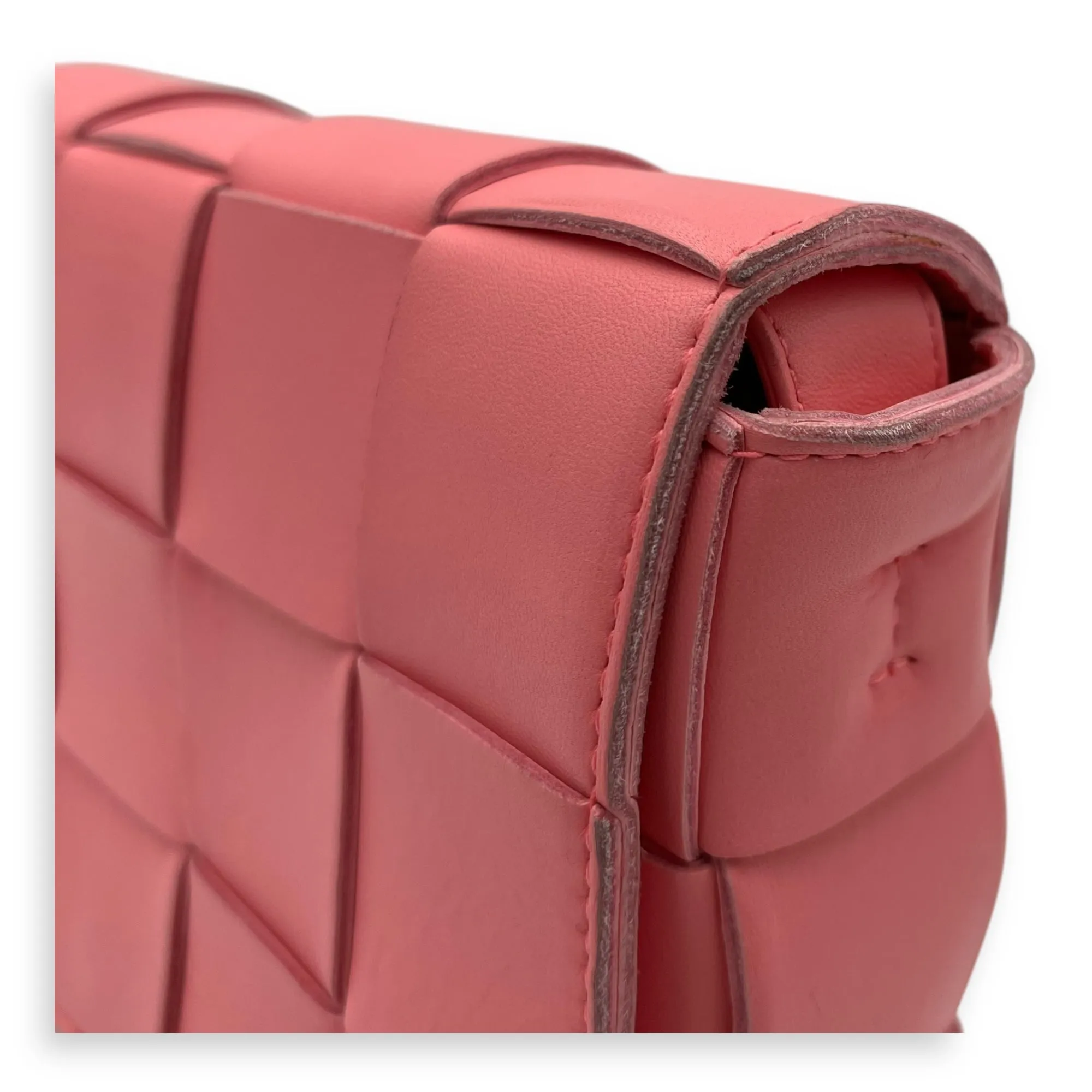 Cassette Crossbody Bag Pink in Calfskin, Silver hardware