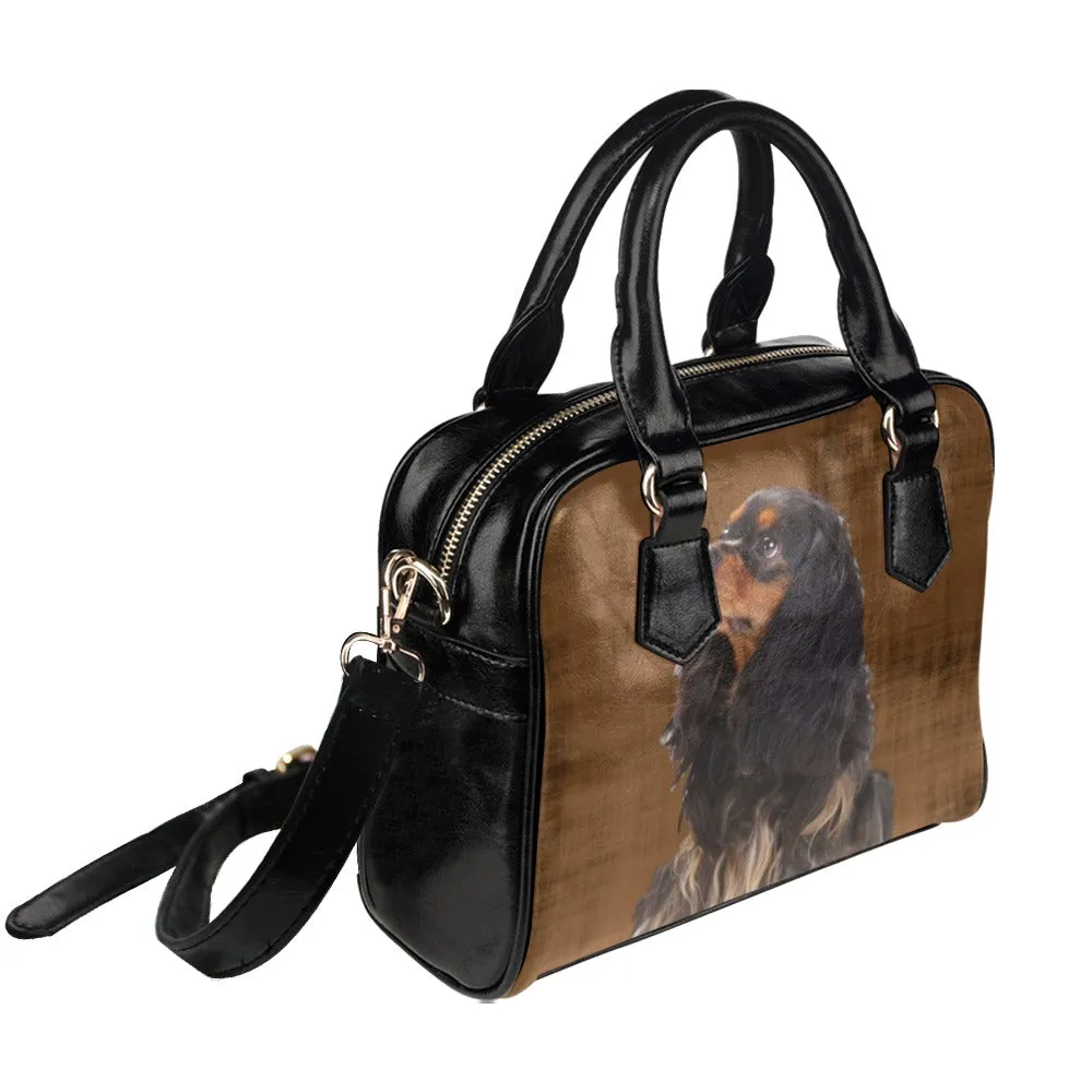 Cavalier King Charles Spaniel Shoulder Bag- Black & Tan