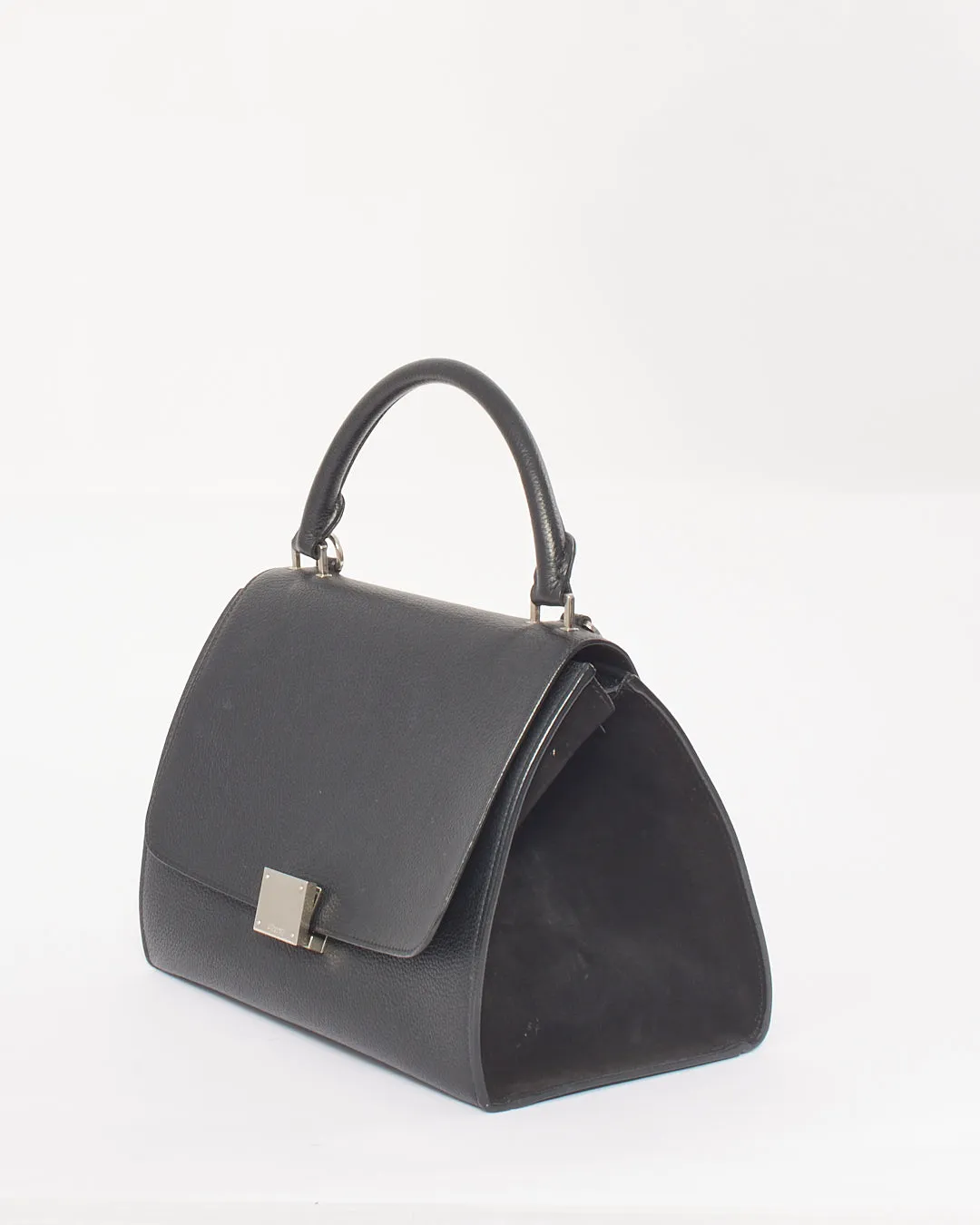 Celine Black Leather & Suede Small Trapeze Bag