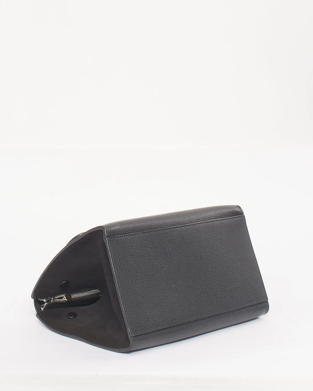 Celine Black Leather & Suede Small Trapeze Bag