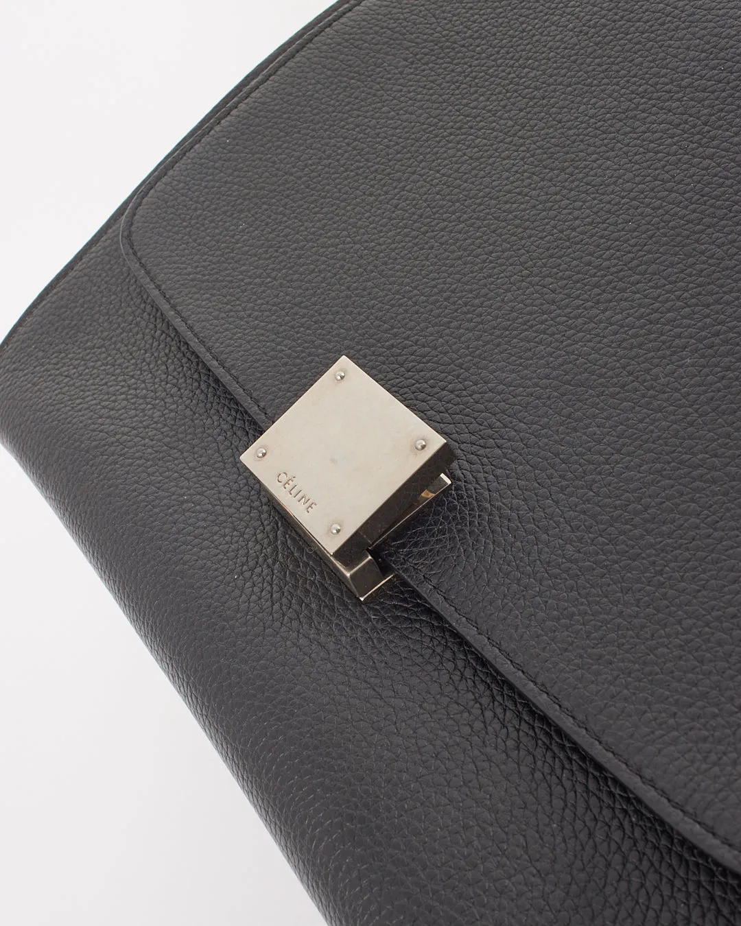 Celine Black Leather & Suede Small Trapeze Bag