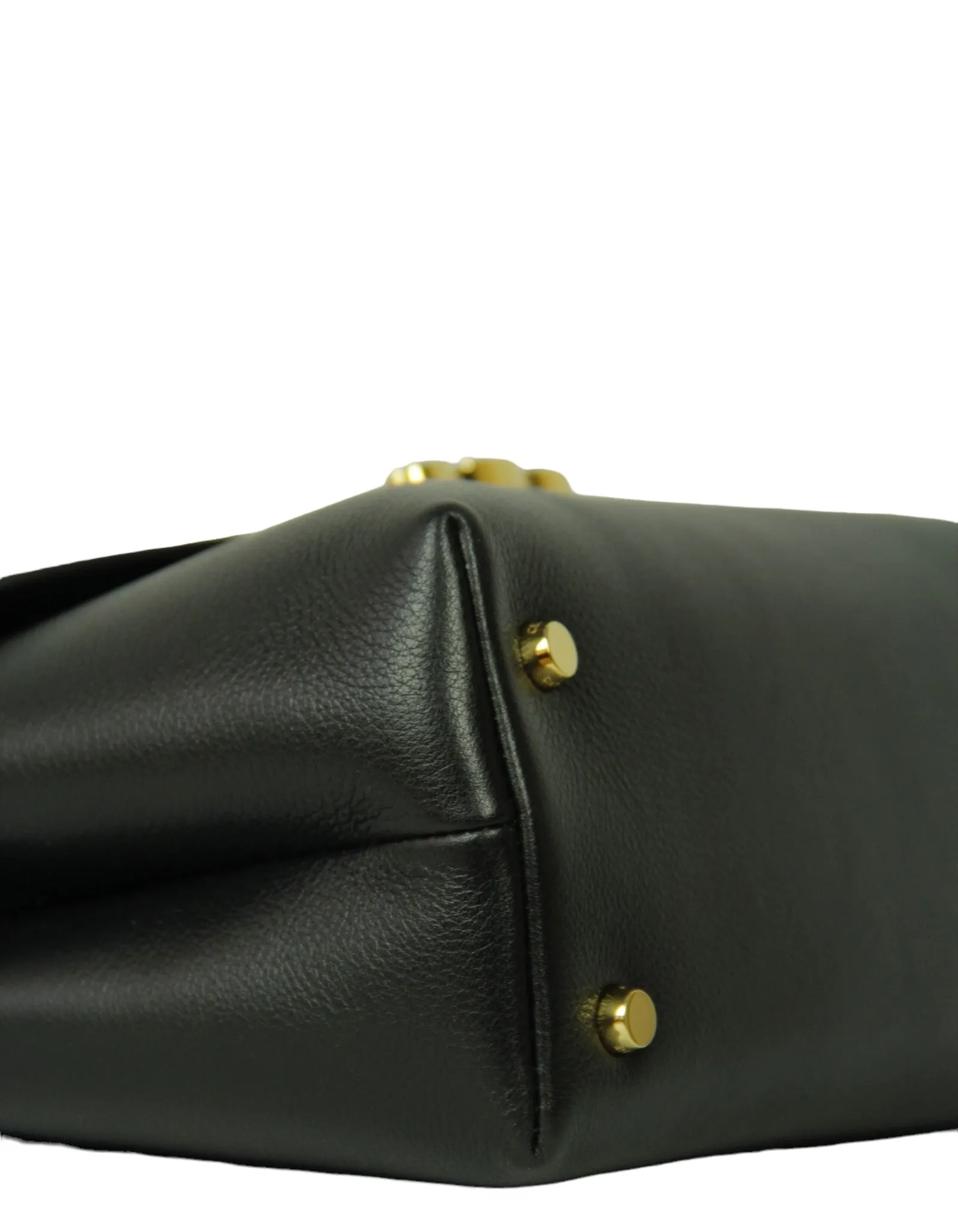 Celine Black Supple Calfskin Leather Medium Nino Bag w/ Strap