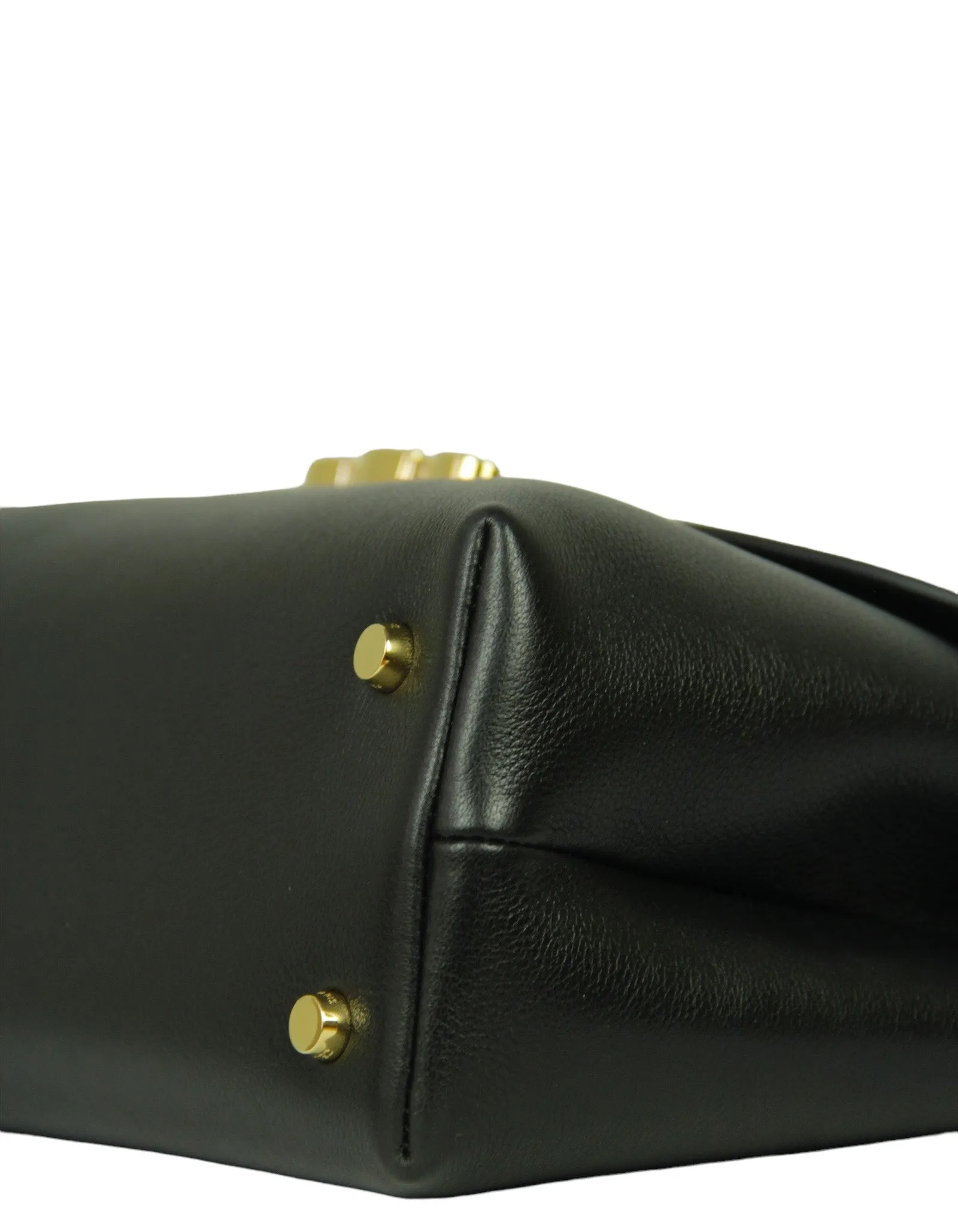 Celine Black Supple Calfskin Leather Medium Nino Bag w/ Strap