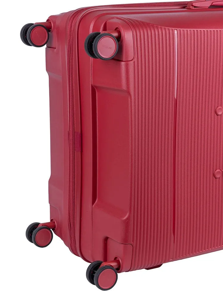 Cellini Qwest Large 4 Wheel Trolley Case Red