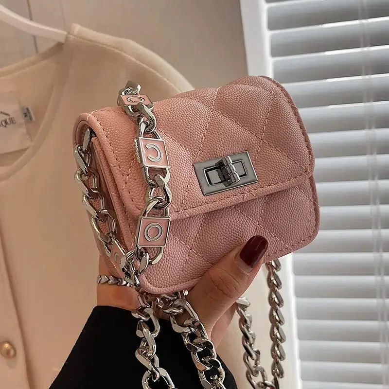 Chain Strap Quilted Mini Square Bag