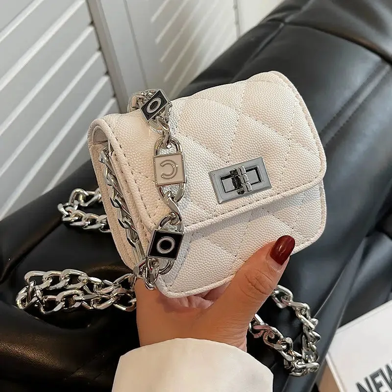 Chain Strap Quilted Mini Square Bag