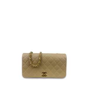 Chanel Beige Full Flap Shoulder Bag
