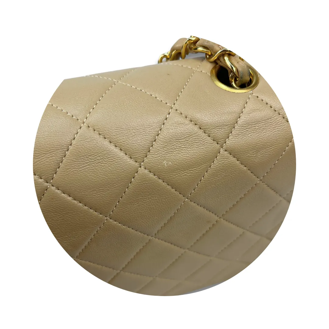 Chanel Beige Full Flap Shoulder Bag