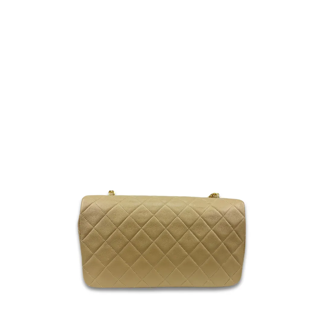 Chanel Beige Full Flap Shoulder Bag