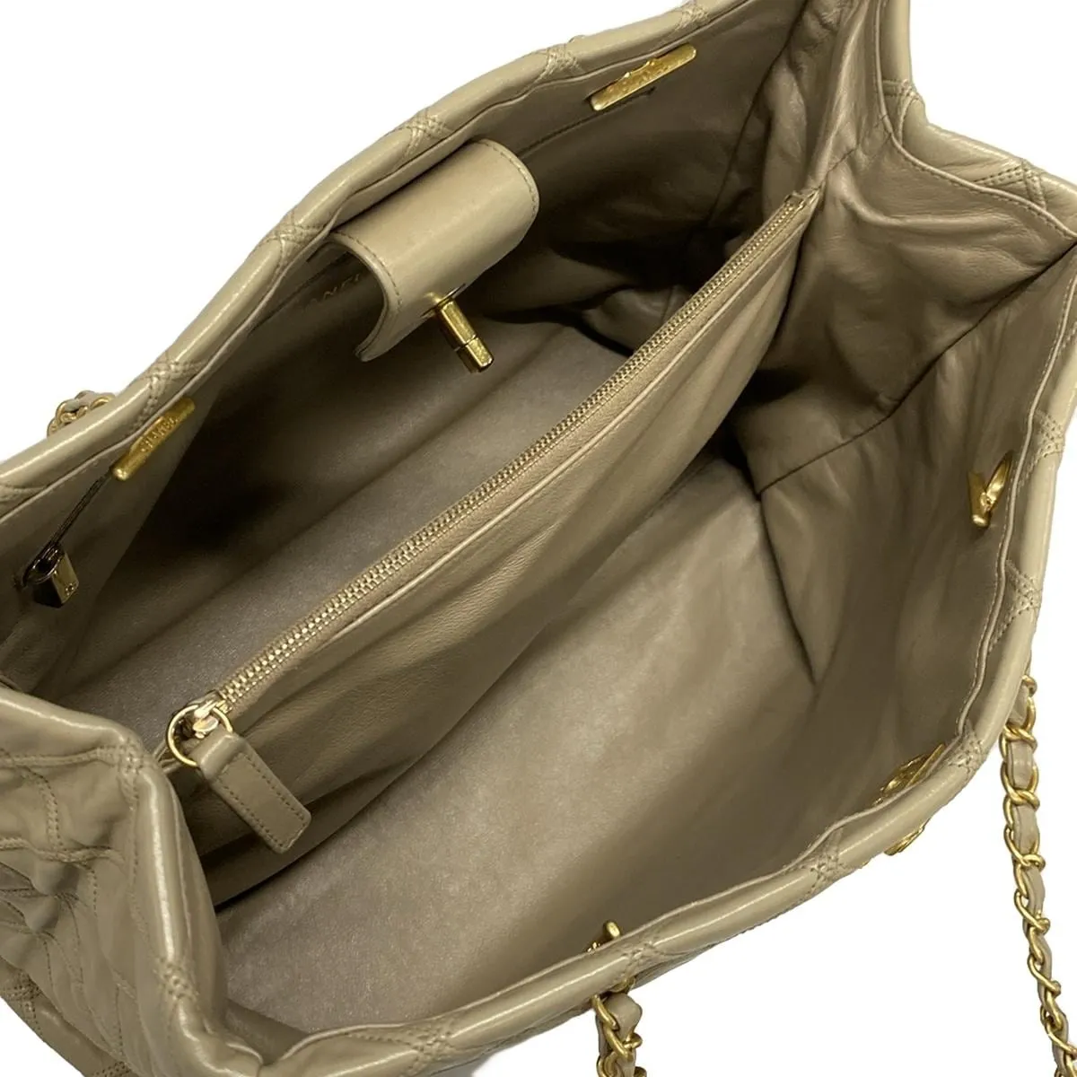 Chanel Beige Shopping Tote