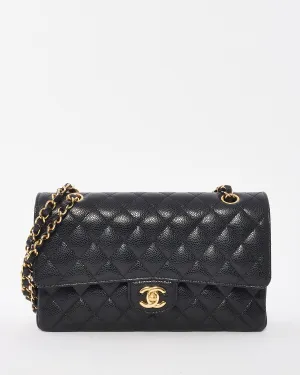 Chanel Black Caviar Leather Classic Medium Double Flap Bag GHW