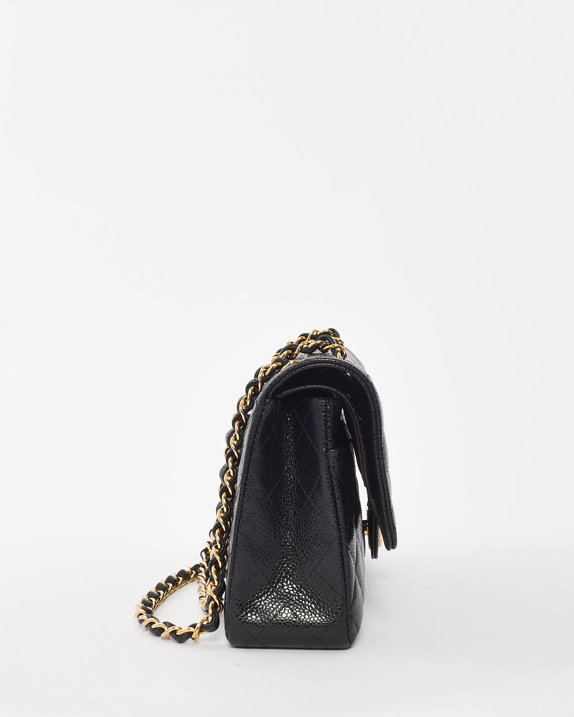 Chanel Black Caviar Leather Classic Medium Double Flap Bag GHW