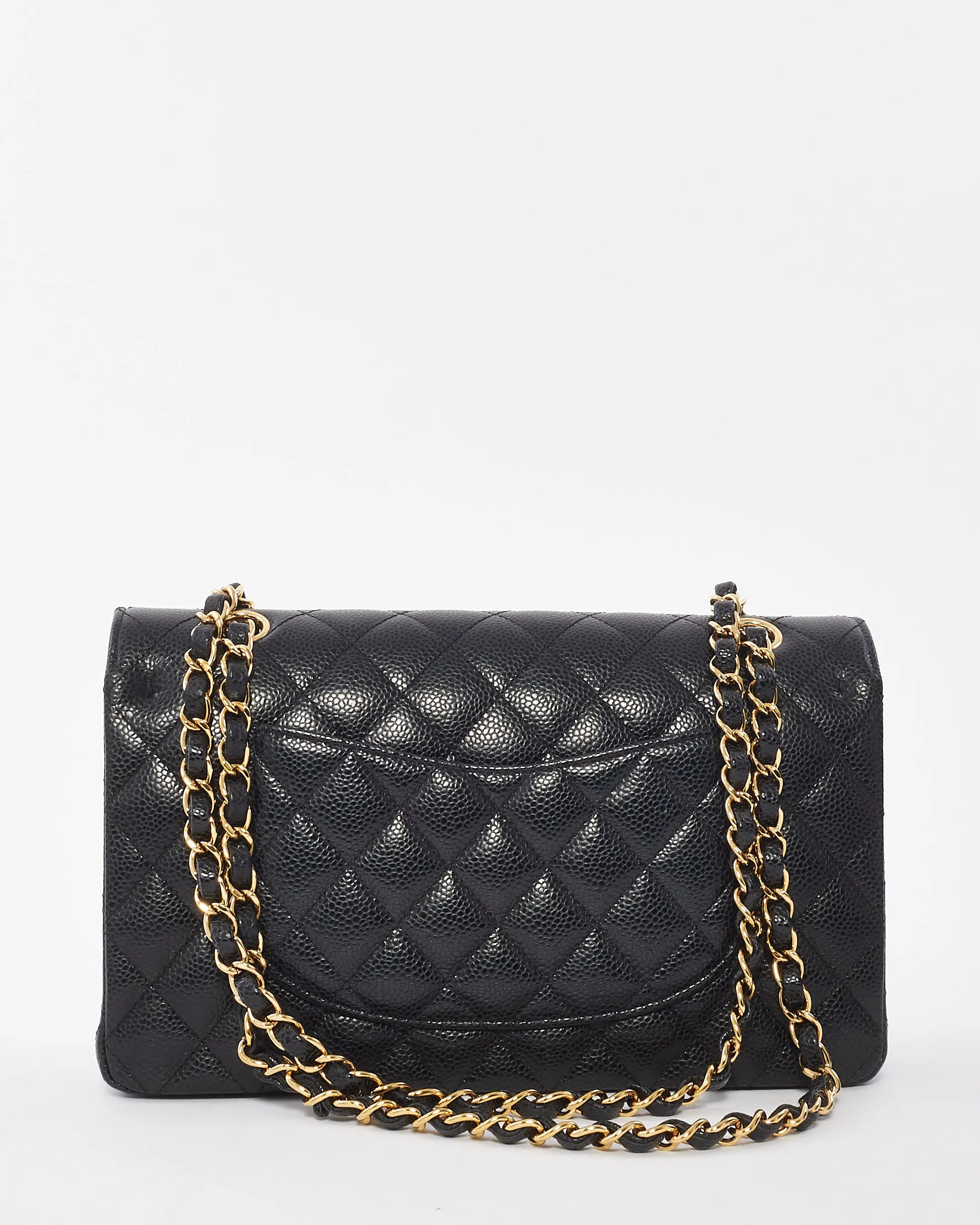 Chanel Black Caviar Leather Classic Medium Double Flap Bag GHW