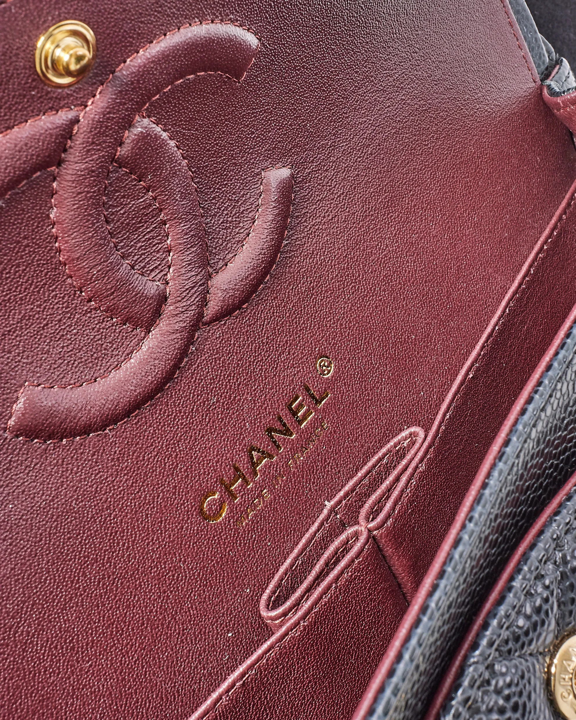 Chanel Black Caviar Leather Classic Medium Double Flap Bag GHW